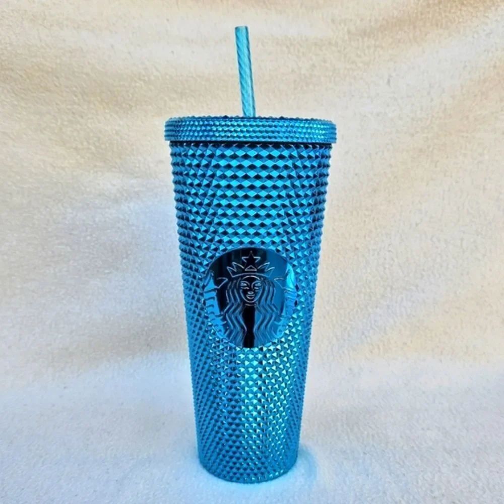 Starbucks Blue Chrome Studded Tumbler 24oz